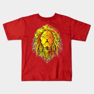 the yellow lion head Kids T-Shirt